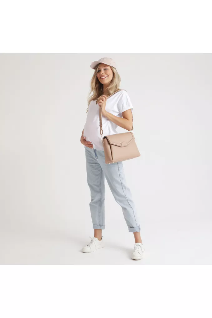 Midi Blush Beige 2w1 torebka crossbody zawieszona na ramieniu