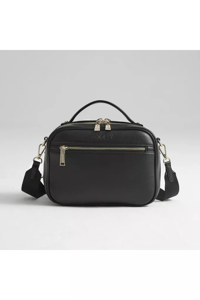 Vera Black 2w1 czarna torebka crossbody dla mamy i do wózka Joissy - przód