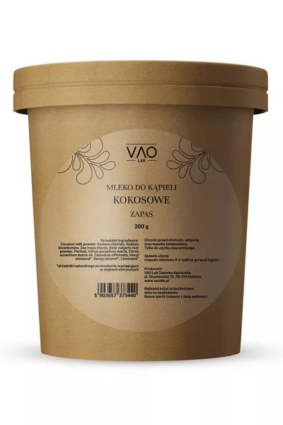 VAO LAB Mleko do kąpieli Kokosowe - Zapas 200g