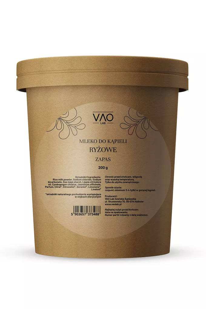VAO LAB Mleko do kąpieli Ryżowe - Zapas 200g