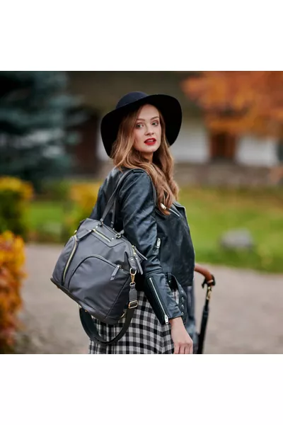 Luna Dark Gray 2w1 szara torba i plecak dla mamy Joissy