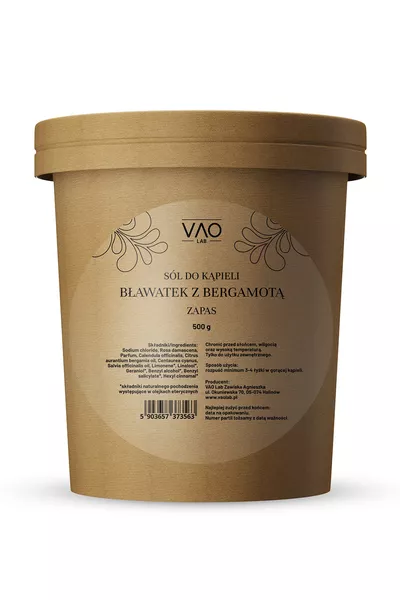 VAO LAB Sól do kąpieli Bławatek z Bergamotą - Zapas 500g