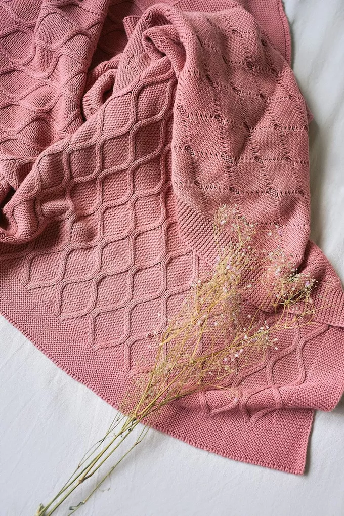 POOFI Kocyk tkany Dwa Sploty kolor: jasny szary