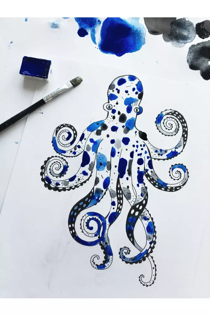 POOFI Pieluszka bambusowa Ocean 73x73cm kolor: nadymki