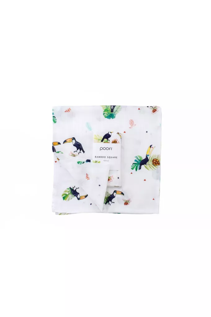 Pieluszka bambusowa Tropical 73x73cm kolor: tukany