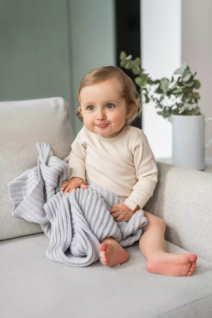 POOFI Kocyk bambusowy Oslo kolor: morelowy