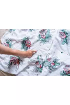 POOFI Otulacz bambusowy Ocean 120x120cm kolor: wieloryby