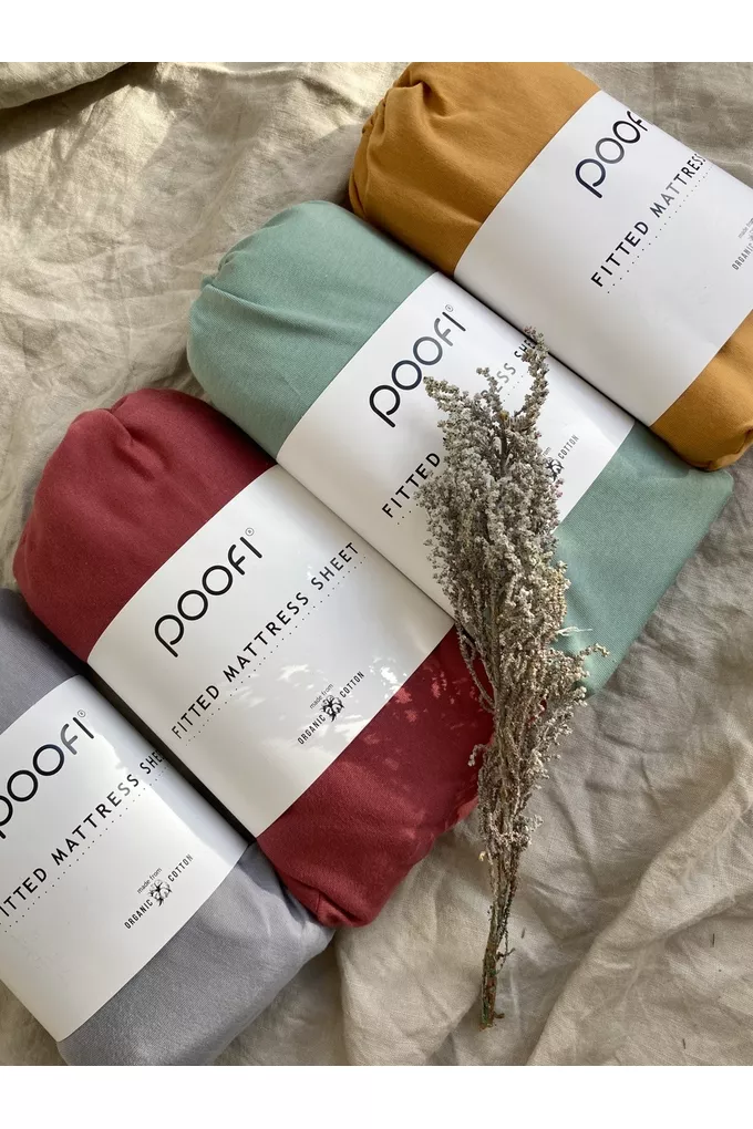 POOFI Prześcieradło Organic&amp;Color 70x140 kolor: herbaciana róża