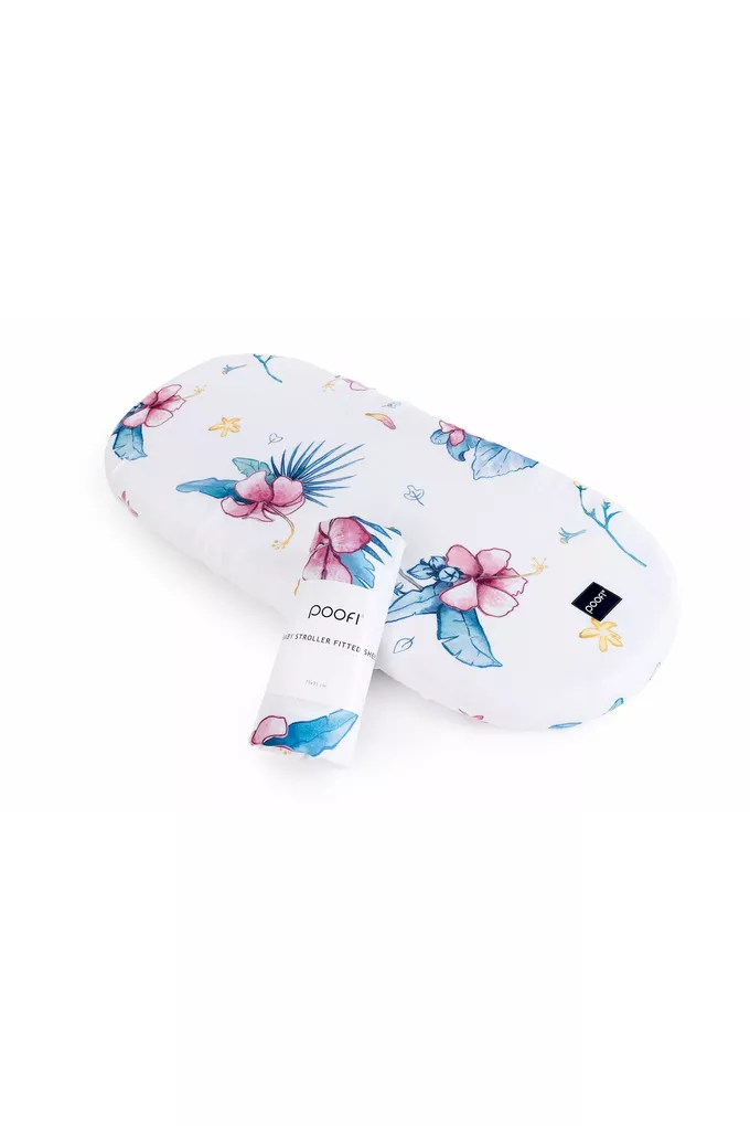 Prześcieradło do wózka Muslin kolor: hibiskusy