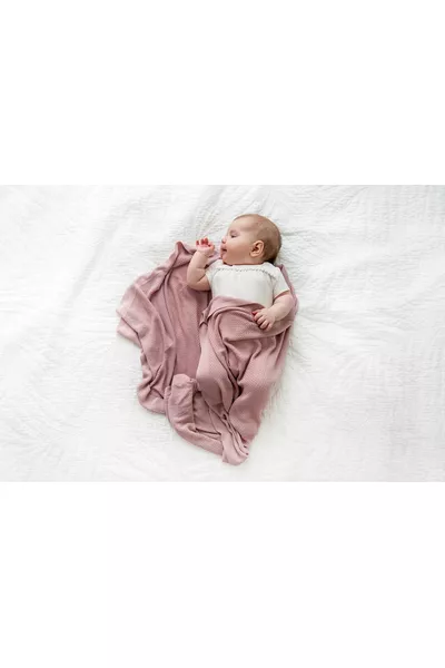POOFI Lekki kocyk bambusowy kolor: vintage pink