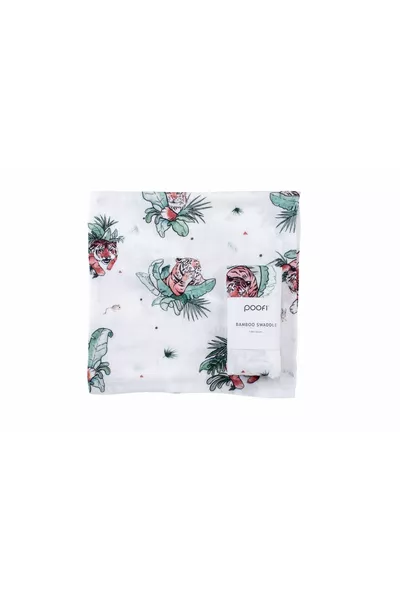 Otulacz bambusowy Tropical 120x120cm kolor: tygrysy