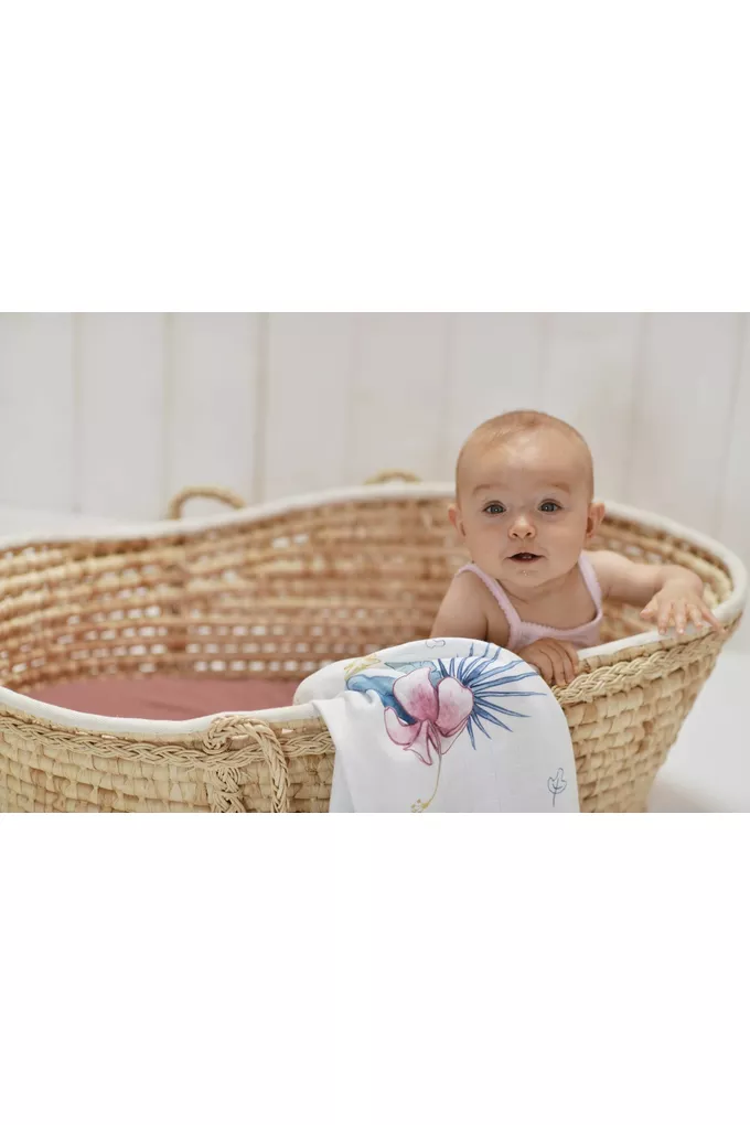 POOFI 2-pak pieluszka bambusowa Tropical 73×73 cm kolor: tukany i gładki