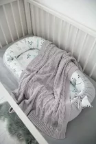 Kocyk bawełniany W Light Grey