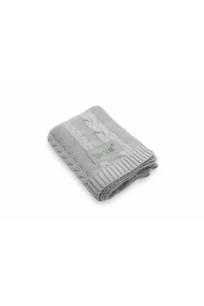 Kocyk bawełniany W Light Grey