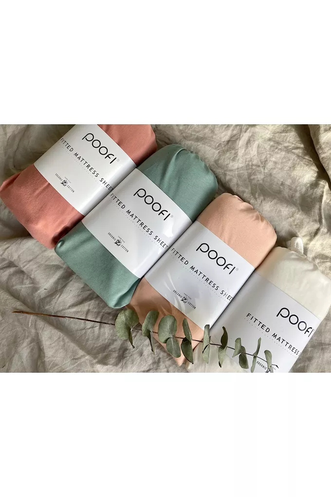 POOFI Prześcieradło Organic&amp;Color 60x120 kolor: czekolada