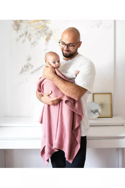 Kocyk merino amori amori Kyoto 80x100 kolor: różany