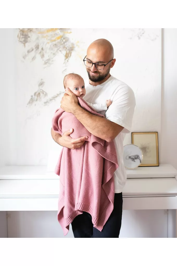 Kocyk merino amori amori Kyoto 80x100 kolor: różany