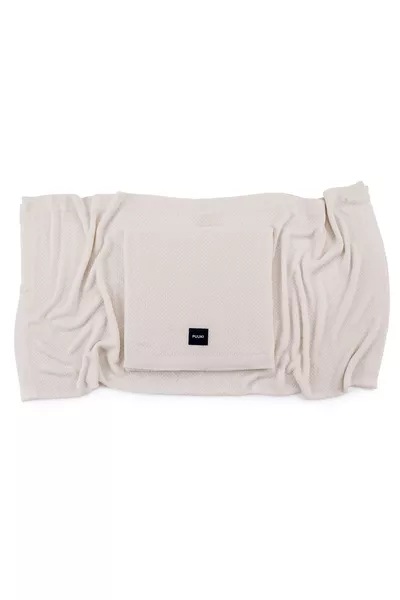Lekki kocyk bambusowy PUUKI (Poofi) mgiełka 85x85 kolor: cappuccino