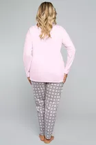 Piżama do karmienia długi rękaw, długie spodnie Gizela Pink