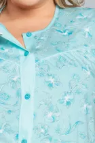 Piżama do karmienia krótki rękaw, spodnie 3/4 Robinia Turquoise