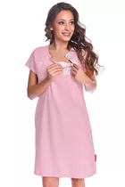 TCB.9992 Dn-nightwear - koszula nocna do karmienia z krótkim rękawem - Rozmiar: S, Kolor: papaya
