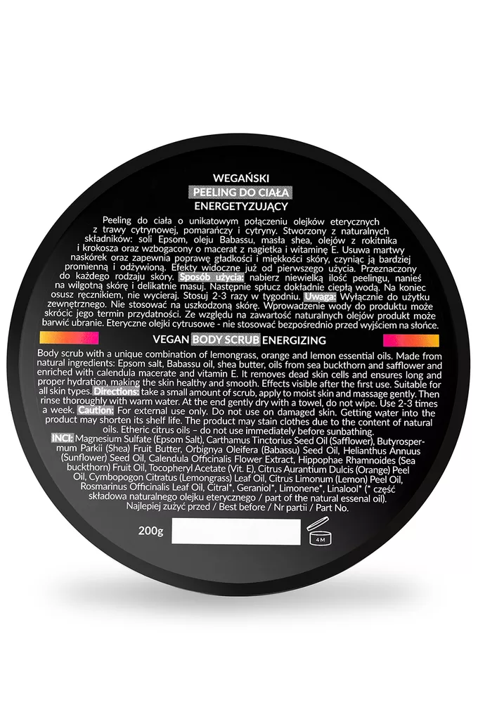 Yestetics Wegański peeling do ciała energetuzujący