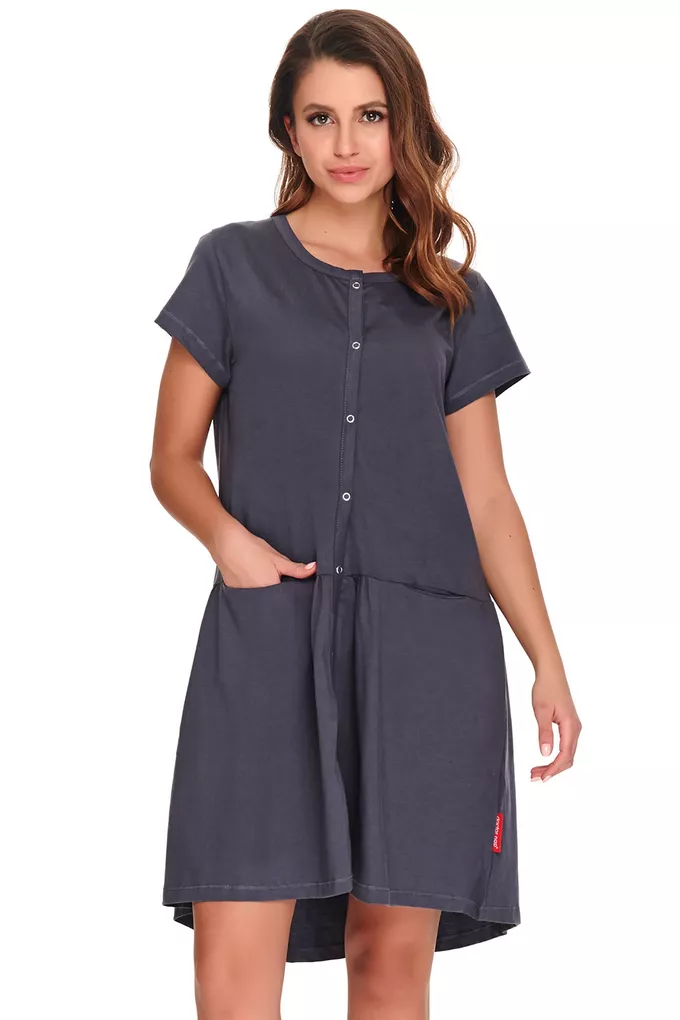Koszula do karmienia, ciążowa Doctor Nap TCB.9445 - Rozmiar: XL, Kolor: graphite